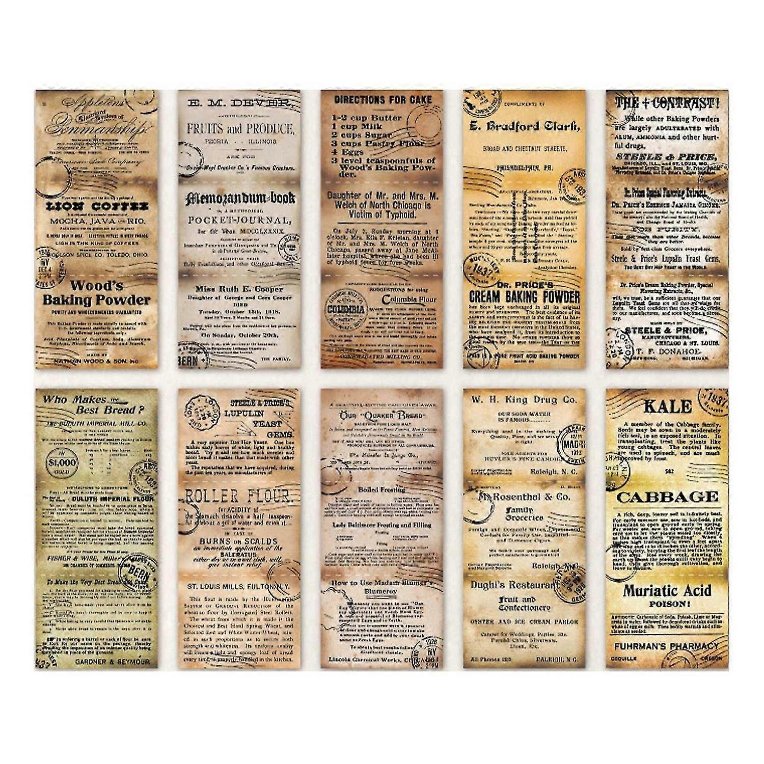 2025 Latest Model 30 Sheets Scrapbook Paper Supplies Retro Different Patterns