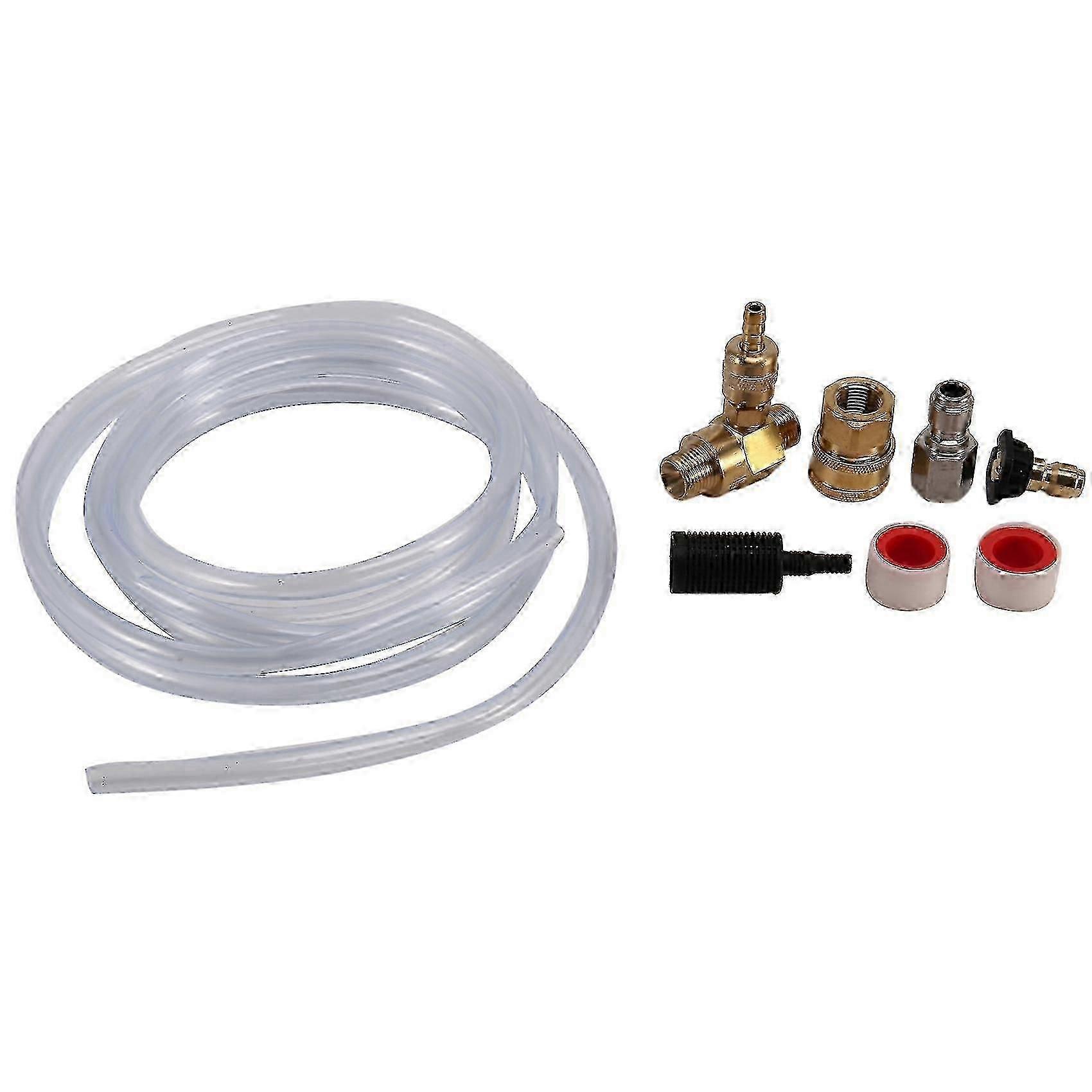 Kit d’injecteur de savon en aval à connexion rapide de 3/8 pouce pour nettoyeurs haute pression, adaptateur de tuyau chimique détergent 4000 PSI