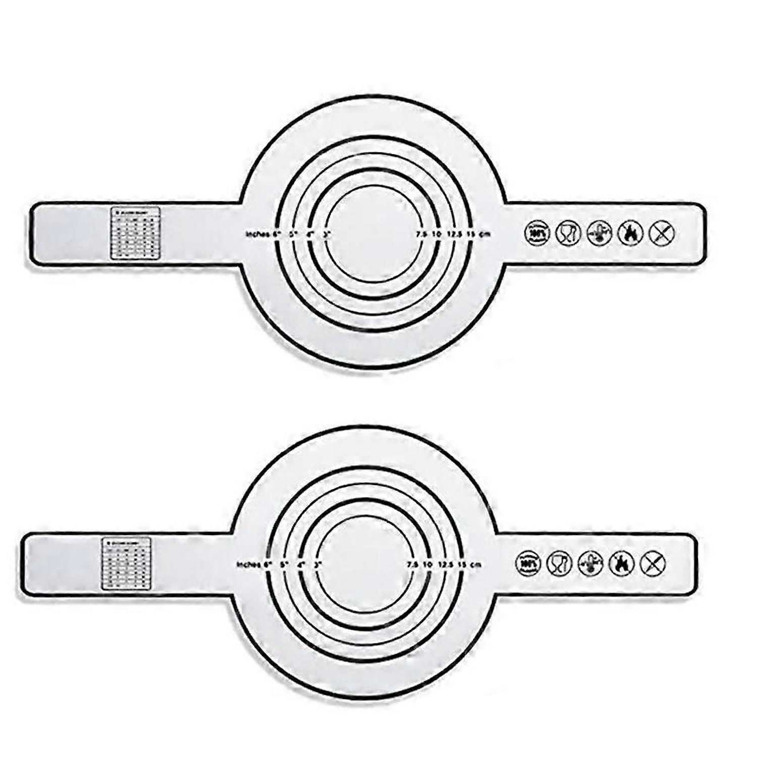 2Pc Silicone Baking Mat for Oven Bread 8.3 Inch Reusable Sheets,Black