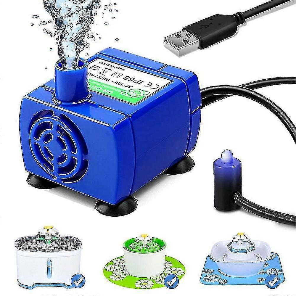 الحيوانات الأليفة موزع المياه مضخة USB قابلة للشحن أدى ضوء القط الشرب نافورة موتور