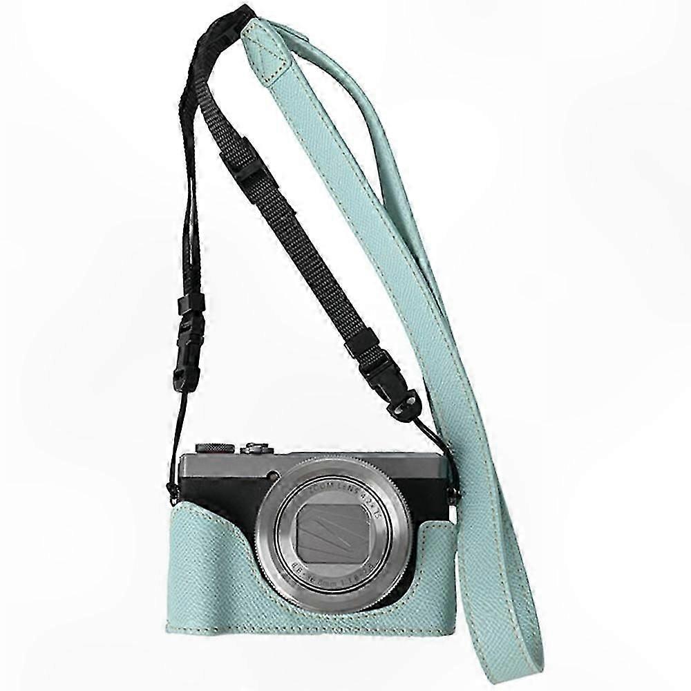 Leather Camera Case with Shoulder Strap for Compact Digital Cameras
