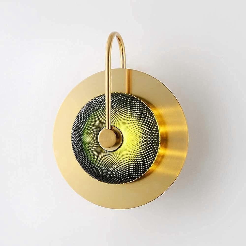 Glass Lampshade Led Wall Lights RustProof Seamless Welding Wall Lamp Round Wrought Iron Sconce