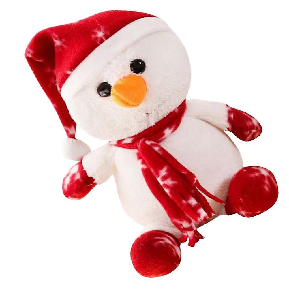 White Snowman Christmas Doll Toy for Kids Playing Plush