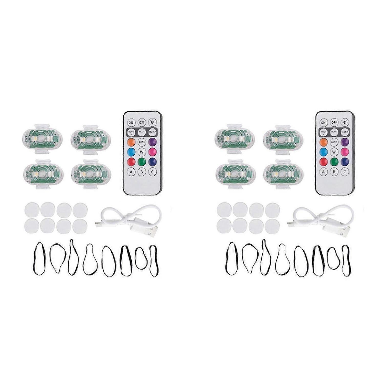 4 Pcs Wireless LED Strobe Lights with Remote Control