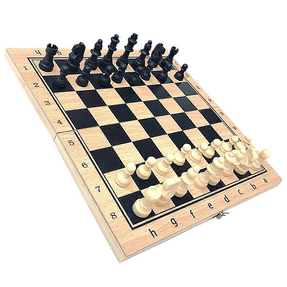 Folding Wooden Chess Toy Educational Set for Home Use 1Set Children Puzzle