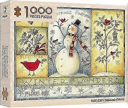 Puzzles for Adults 1000 | Christmas Puzzles 1000 Pieces | Christmas Jigsaw Puzzles Of Snowman Rose | Winter Holiday Puzzles As Christmas Decorations G