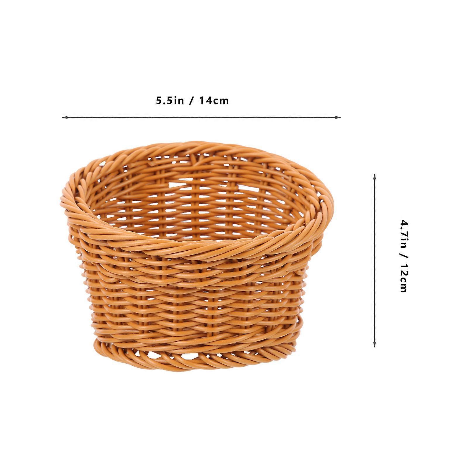 Storage Bread Basket for Living Room Brown Pvc Woven Texture Hand Woven Function 1Pack