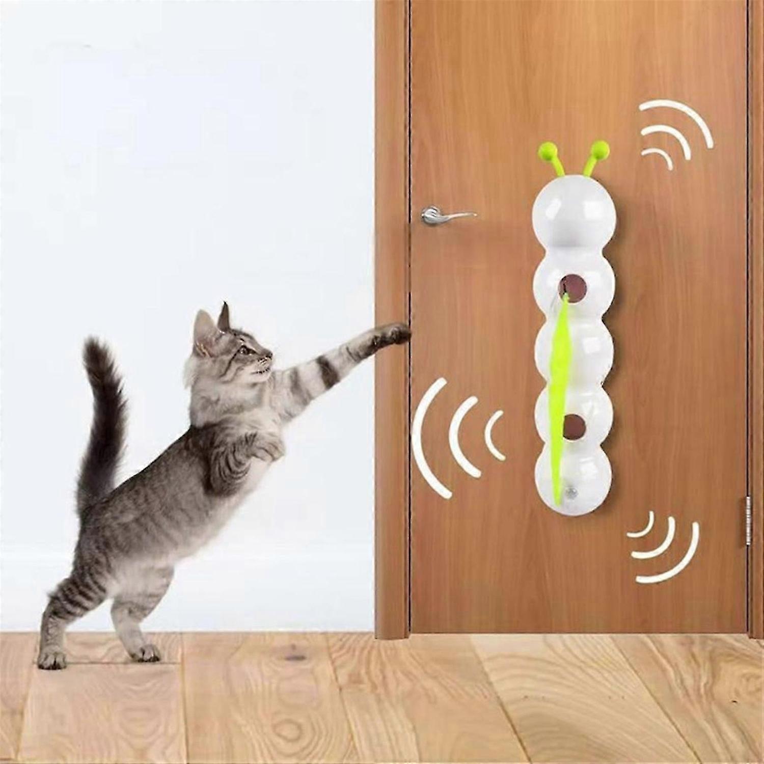 Intelligent Interactive Cat Toy USB Charging Earthworm Pole Toy with Tail Automatic Popping Hole Tea