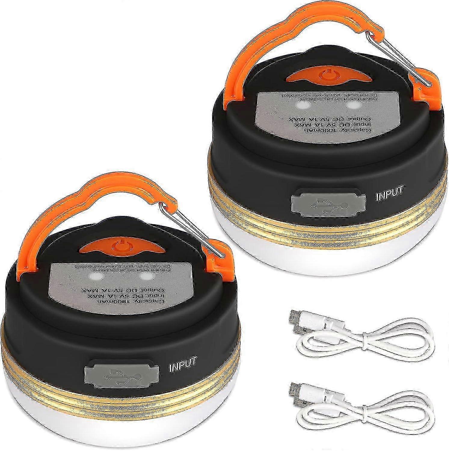 MKK 2-Pack USB Rechargeable LED Camping Lanterns with Magnetic Base, 3 Modes