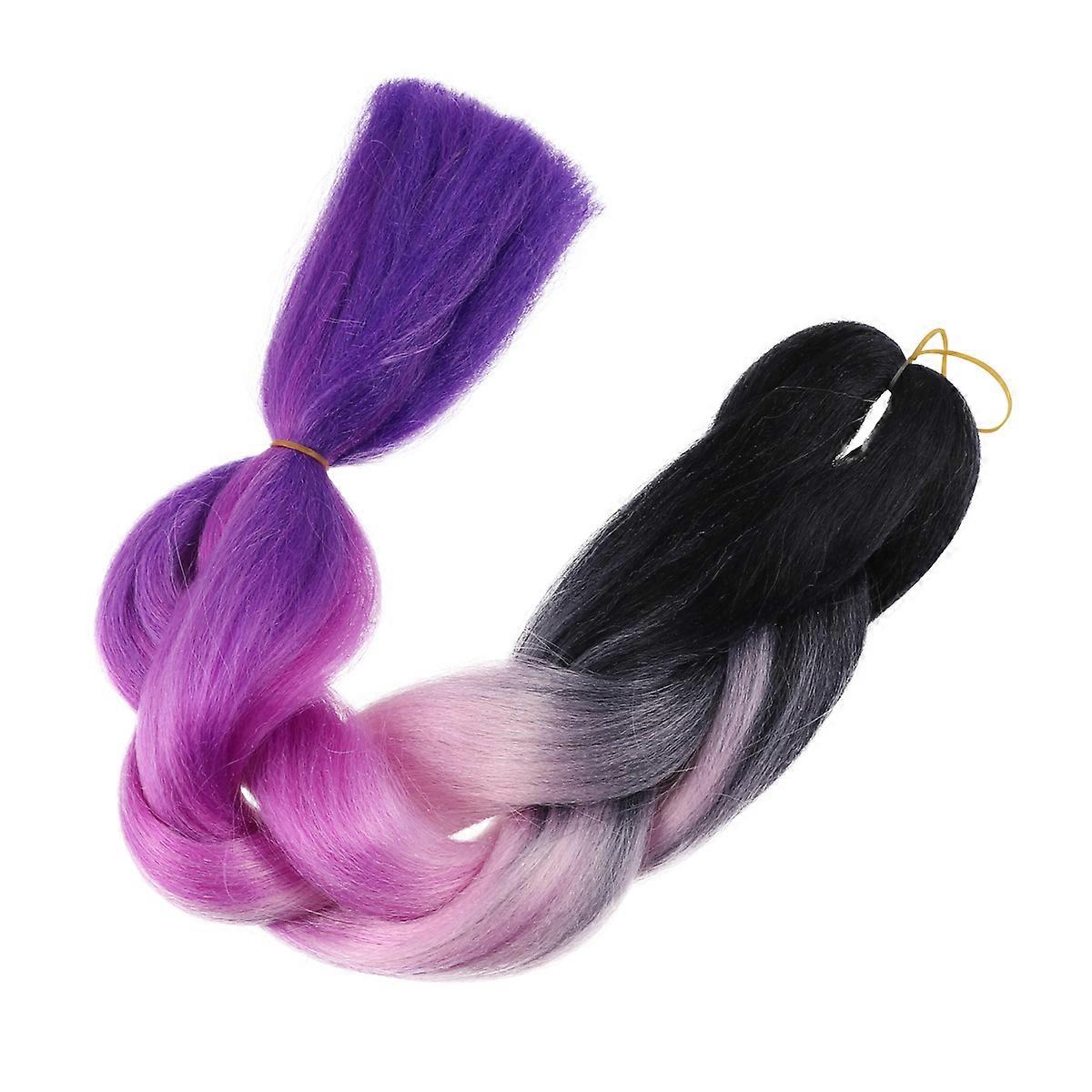 Multi Color Gradient Braided Hair Extensions For Ladies Daily Party Wear 1PC