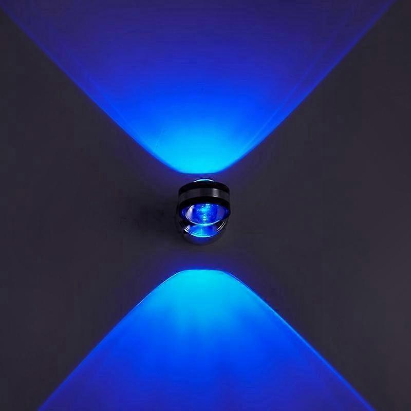 LED Wall Light Up Down Double-Sided Crystal Aluminum 2W Blue Light Upper Outlet