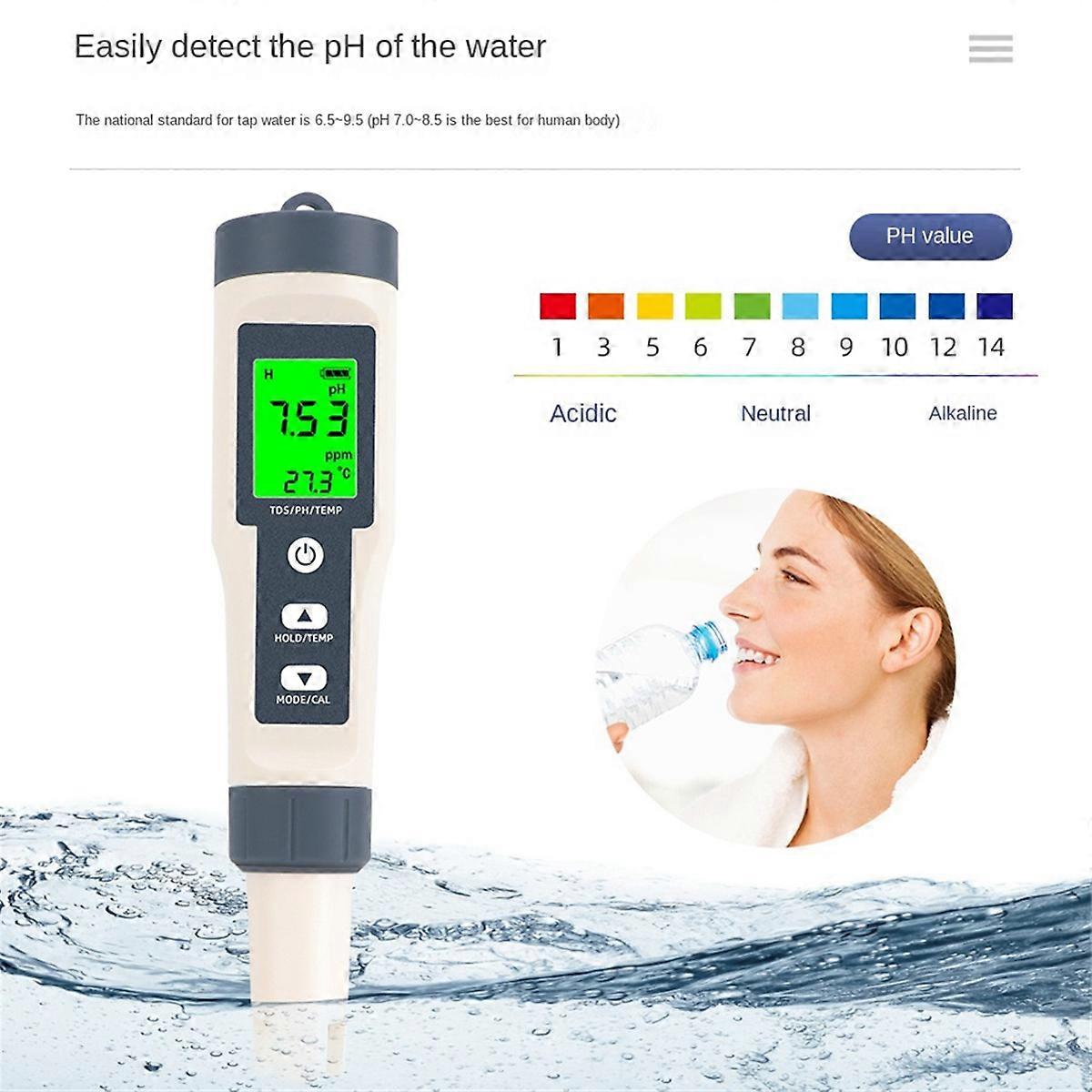 3 in 1 water quality test pen TDS/PH/TEMP PH meter multi-parameter