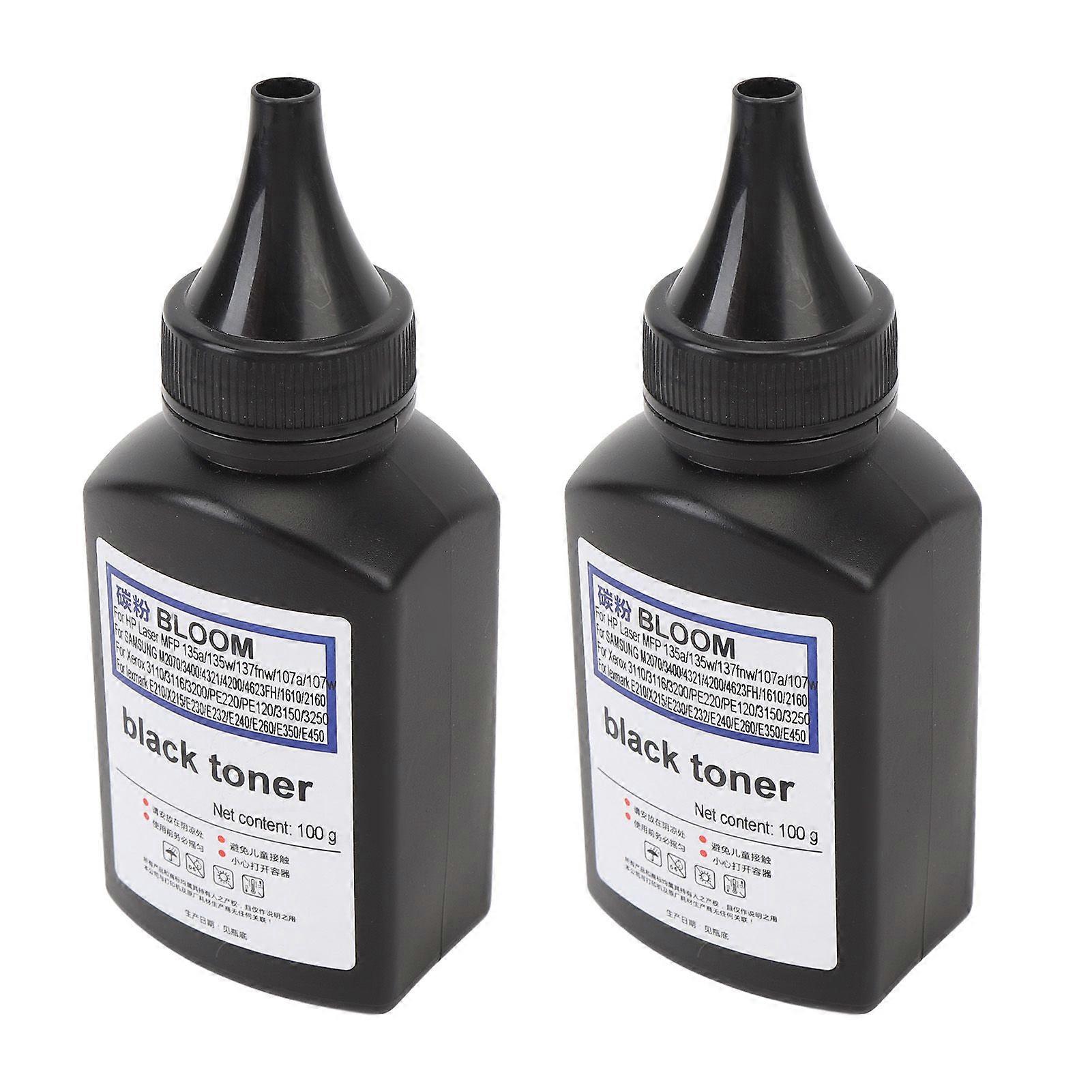2 Pcs Toner Refill 200g Black Toner Refill Powder for 1610 M2070 4321 3110 3200 PE220 PE120 3150 E210 E230 E260 E350