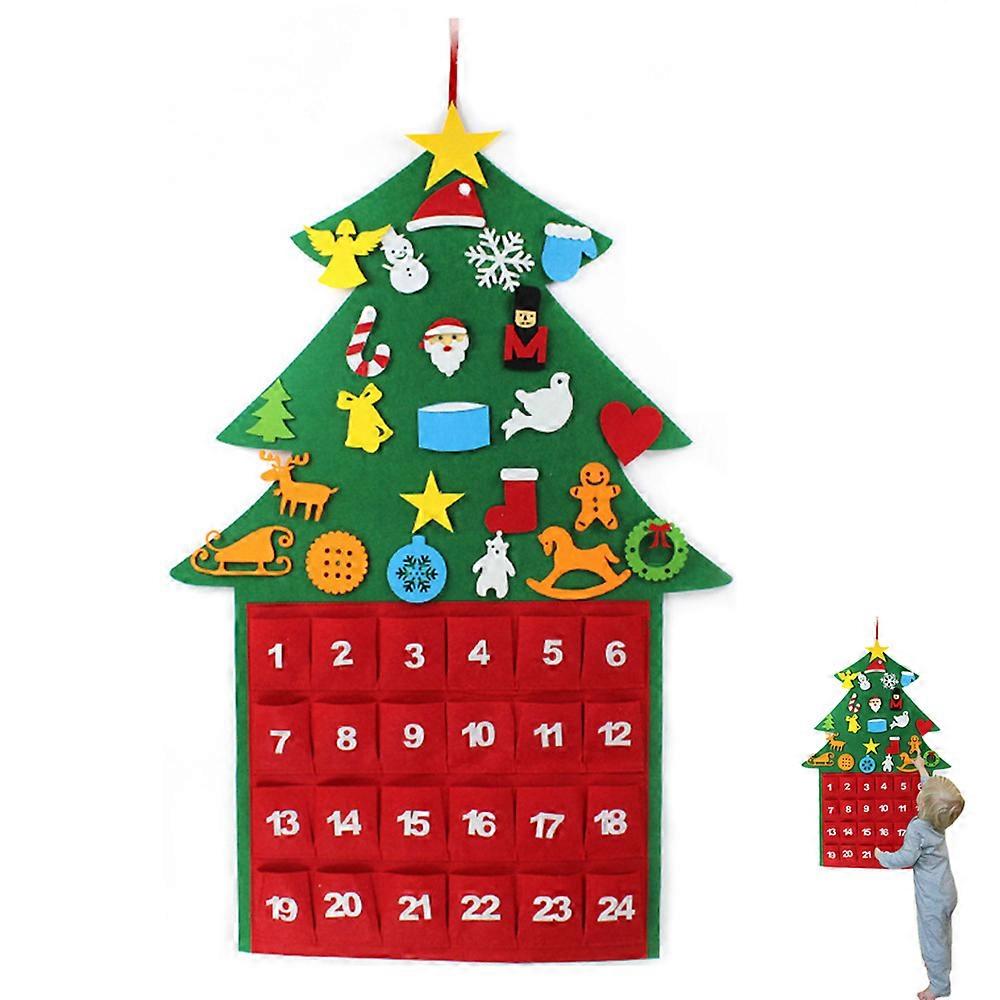 Christmas Tree Fabric Advent Calendar DIY Felt Christmas Tree Wall Hanging