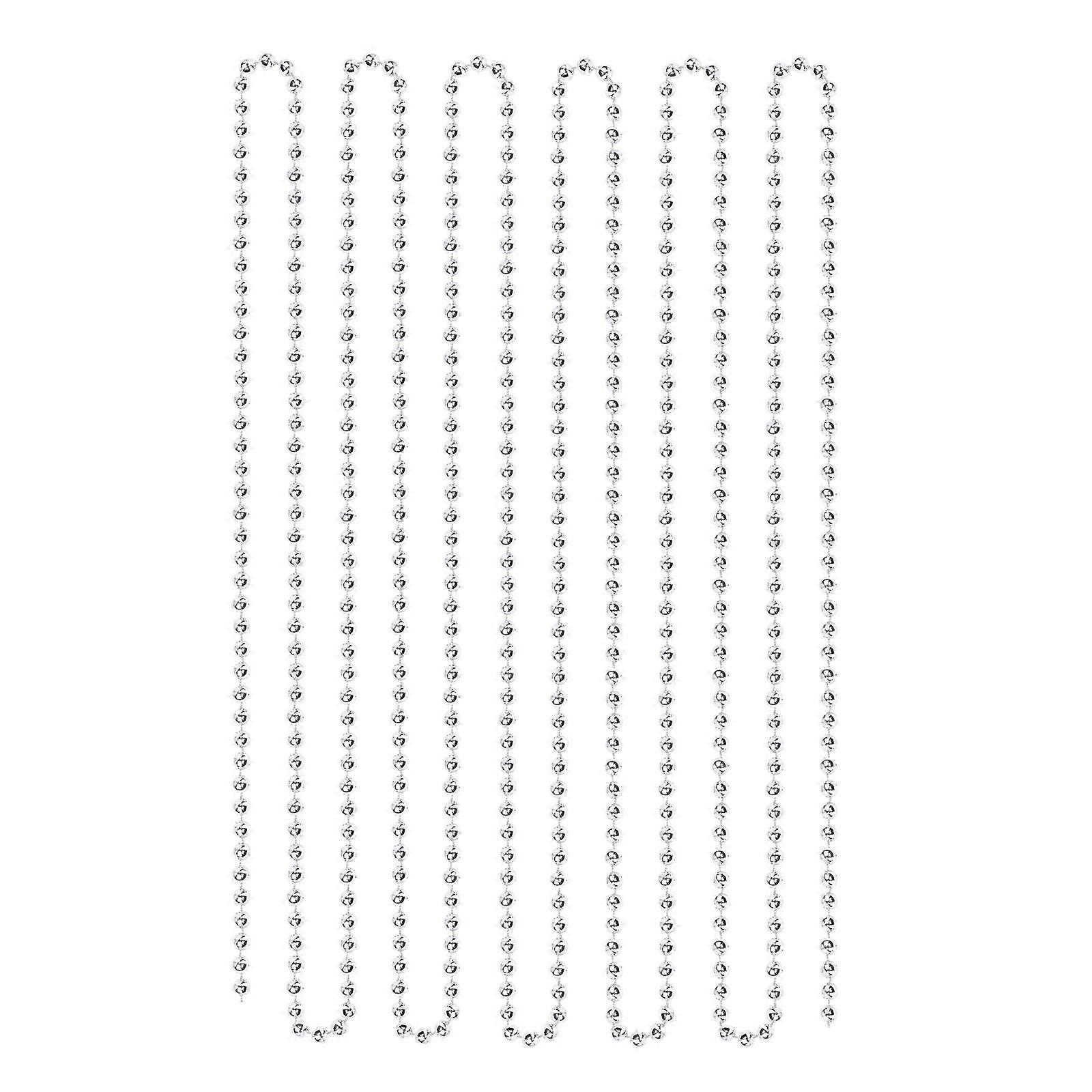 Christmas Tree Beads Chain for Decoration Plastic Silver