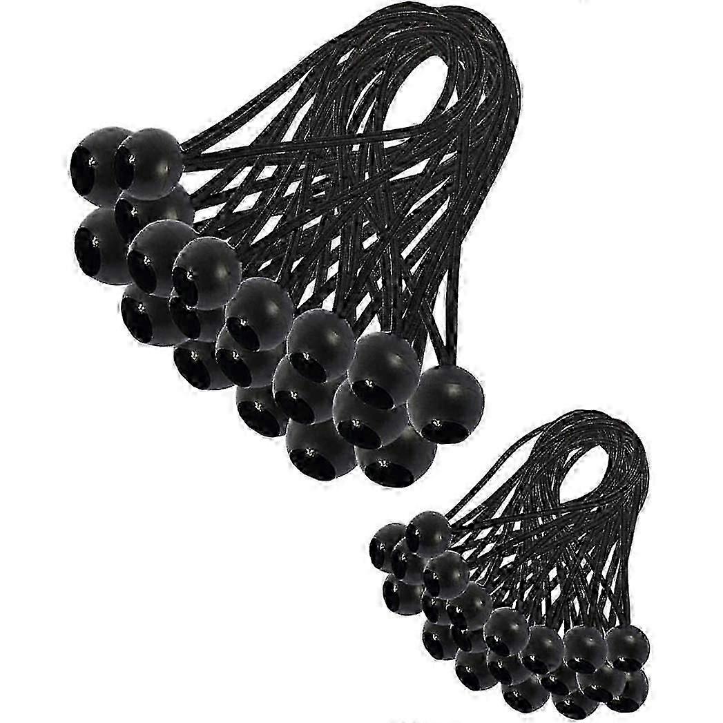 Elastic tensioner, 30 pieces of elastic tensioner, elastic ball, tarpaulin tensioner, rubber for tent (200 and 150 mm)