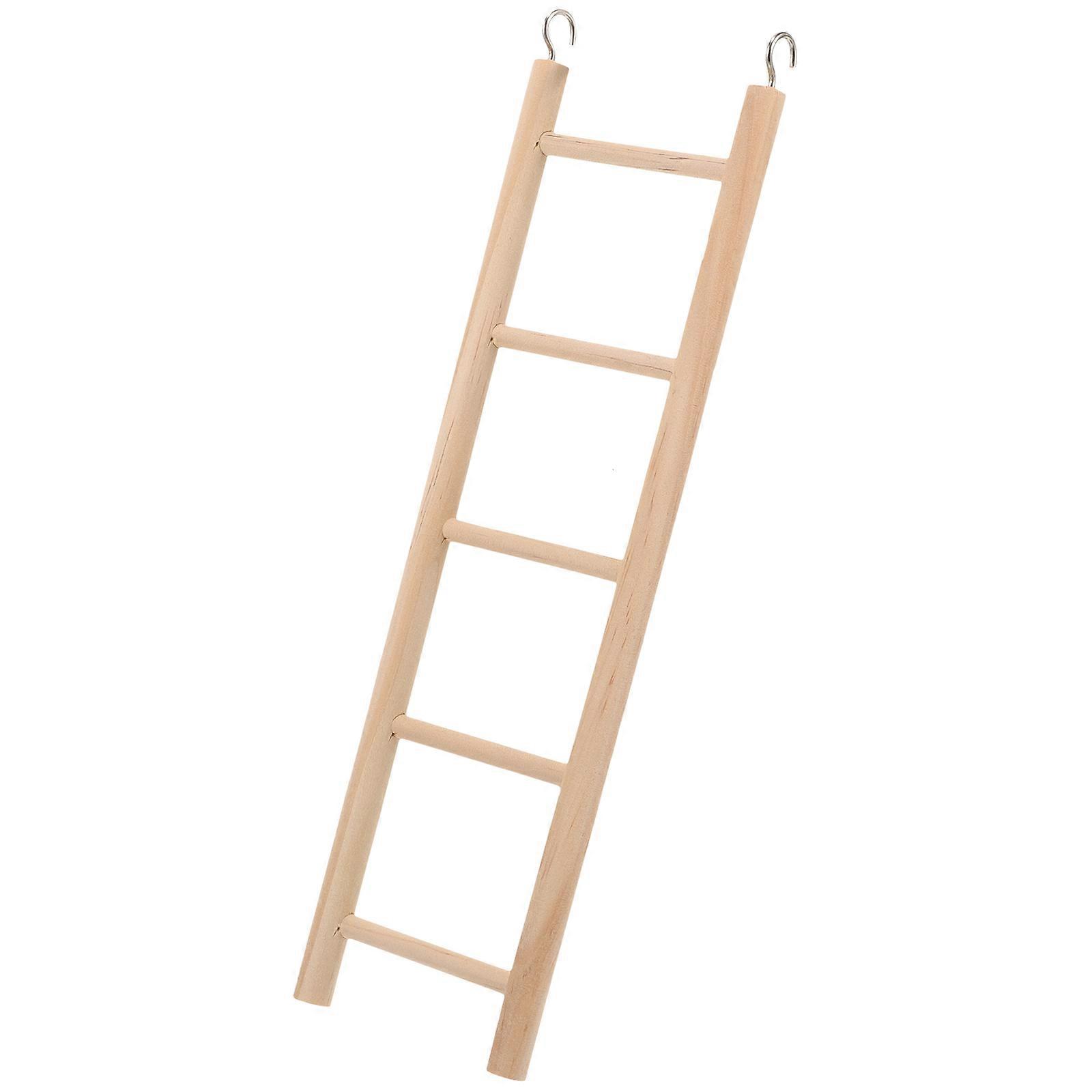 Pet Wooden Climbing Ladder For Hamsters Mice 24X7X1CM Khaki Exercise 1Pcs