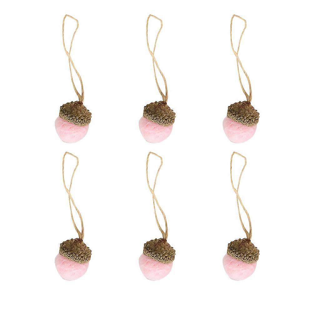 Wool Felt Ball Pendant for Decoration 3Pcs Pink Pine Corn Shape DIY Charm