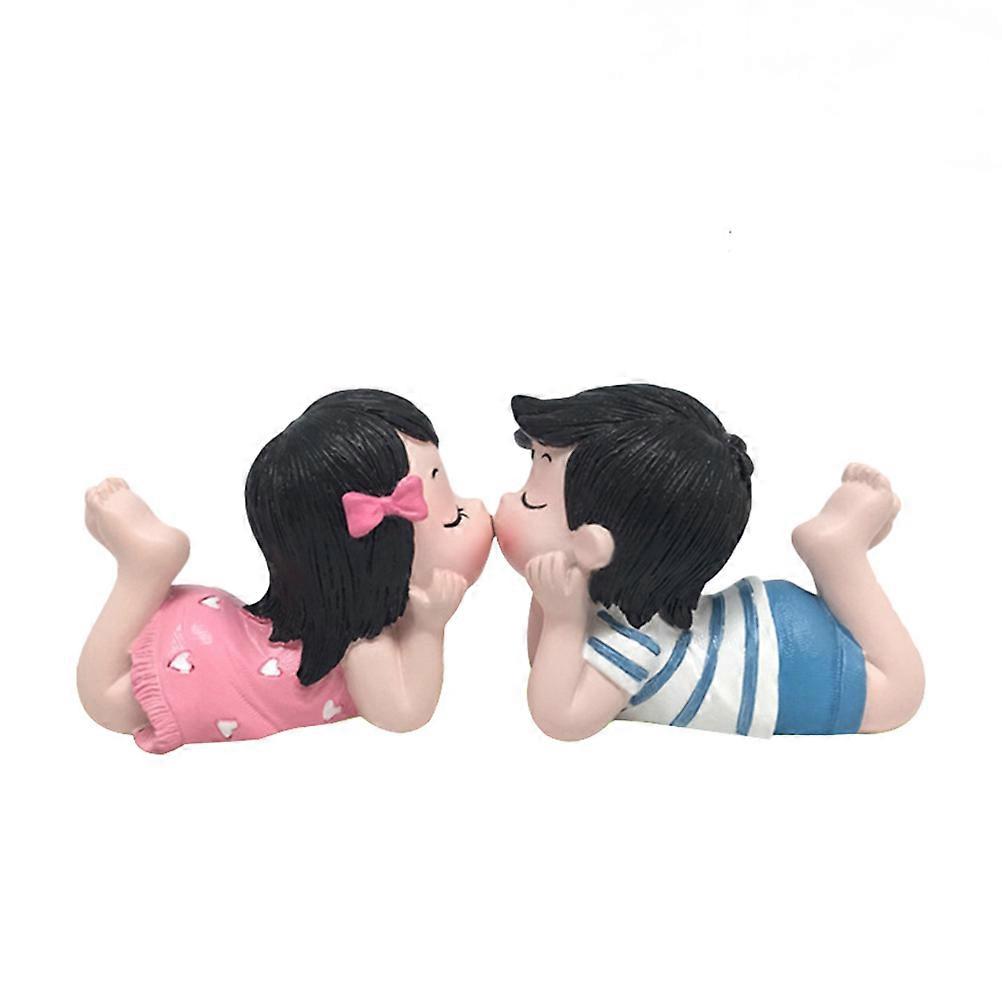 Lovely Cartoon Resin Ornaments for Decorating Car Dashboard 2Pairs Pack