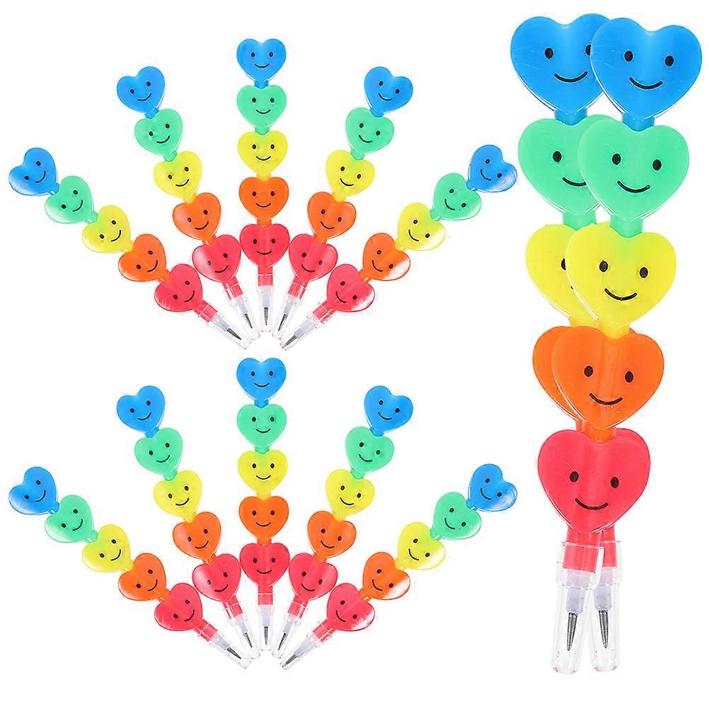 Heart Shaped Pencils 12Pcs Stackable Writing Pencils For Students Creative Design 11.5X2.2CM