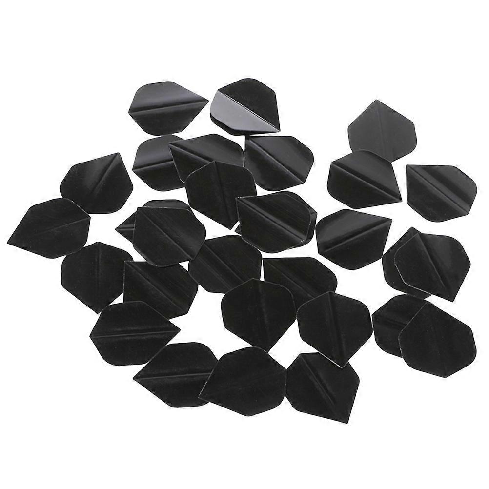 30Pcs Dart Tail Wings Accessories Black Pet for Game Playing Sports Use