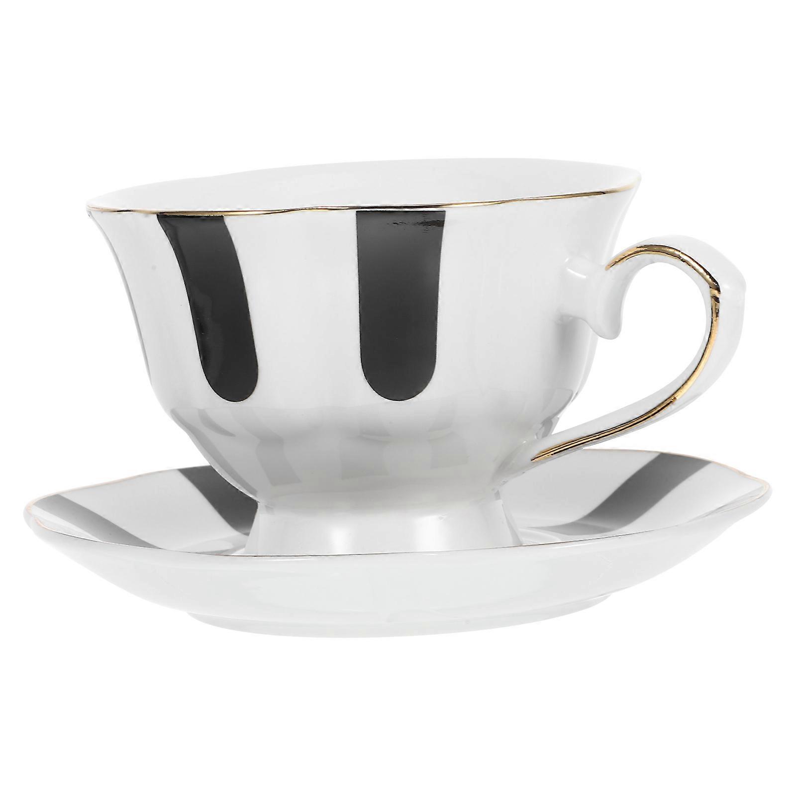 Ceramic Teaware Tea Cup with Saucer for Household Coffee Use 4Sets