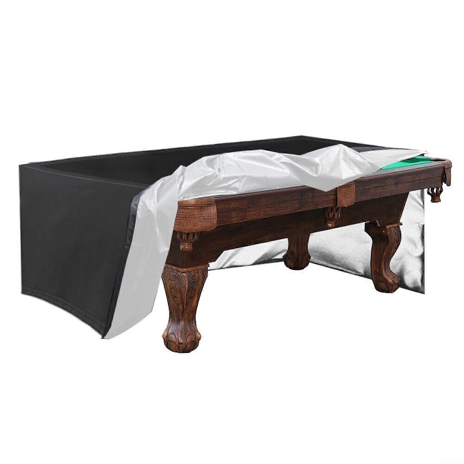 Billiard Table Cover 210D Oxford Waterproof Dustproof For 7/8/9 Ft Outdoor Pool Table With Pull Cord 215 x 125 x 14 cm