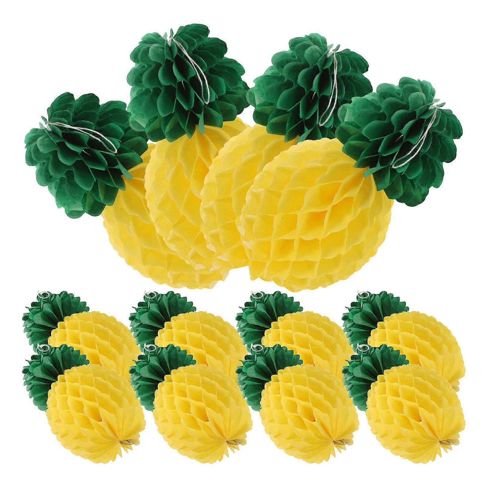 Honeycomb Pineapple Decorations For Festive Events Party Atmosphere Creation 7.86X4.72X4.72In 36Pcs