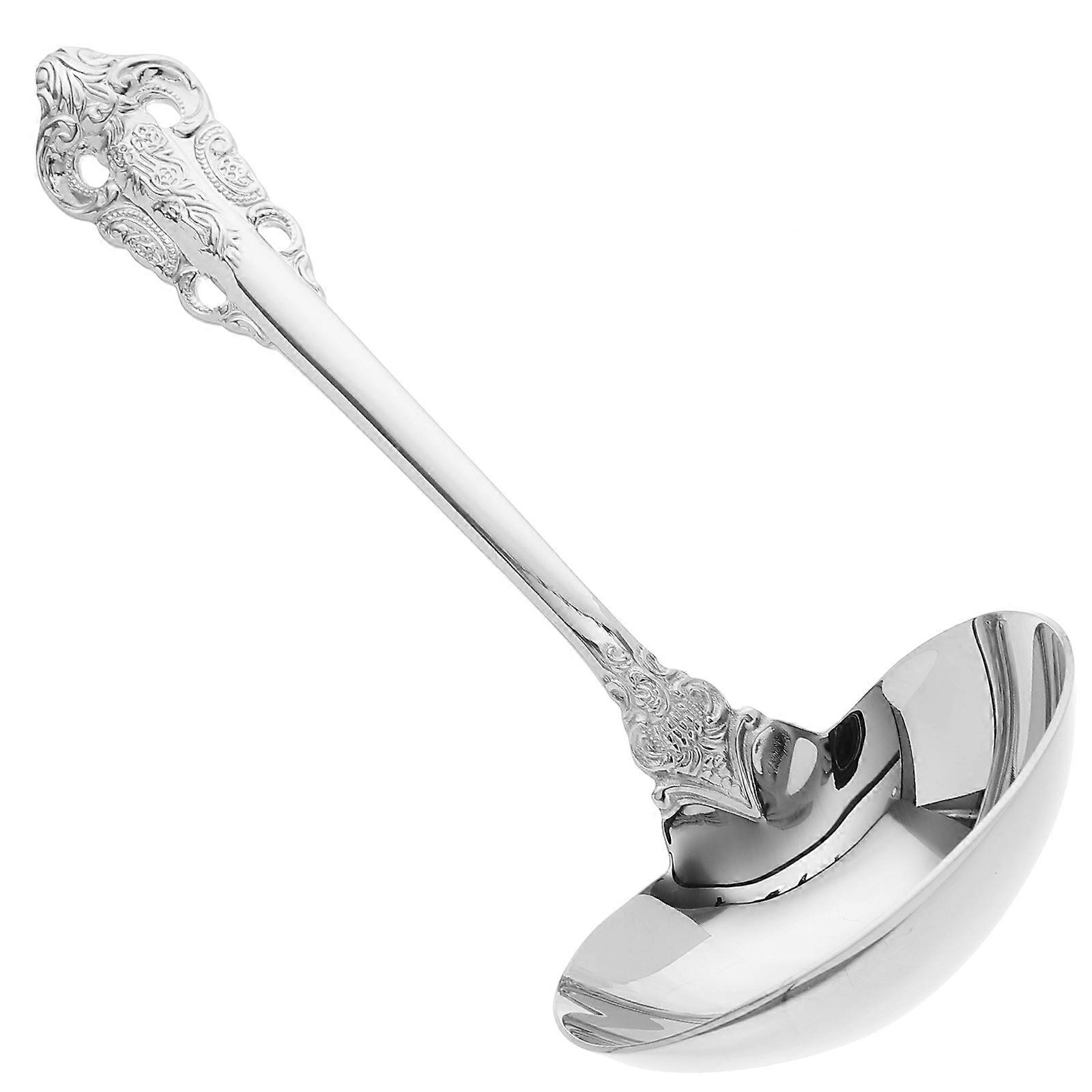 4Pcs Stainless Steel Ladle Comfortable Handle Western Style Utensil 6.29x2.63x2.04in Suitable For Home Kitchen