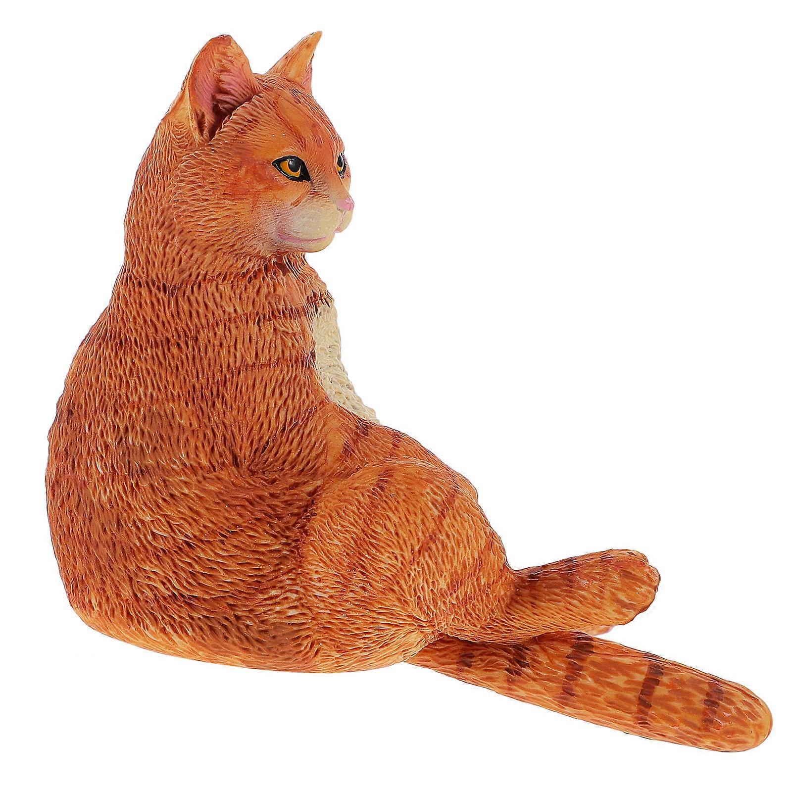 Decorative Cat Figurine 2Pcs Simulation Model For Children School Project Use 9X7X5.5Cm Bright Color Design
