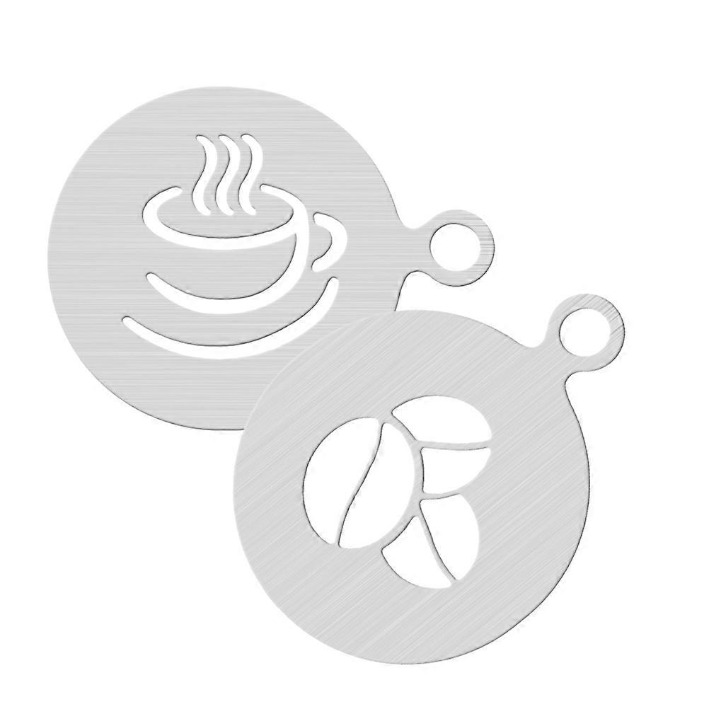 Coffee Stencils Stainless Steel Coffee Stencils for Decorating 2Pcs