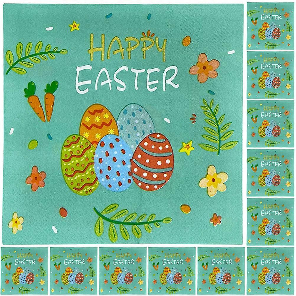 Easter Decoration 400 Sheets Disposable Paper Napkins Square Shape Suitable For Party Family Gathering Buffet Afternoon Tea Featuring Design