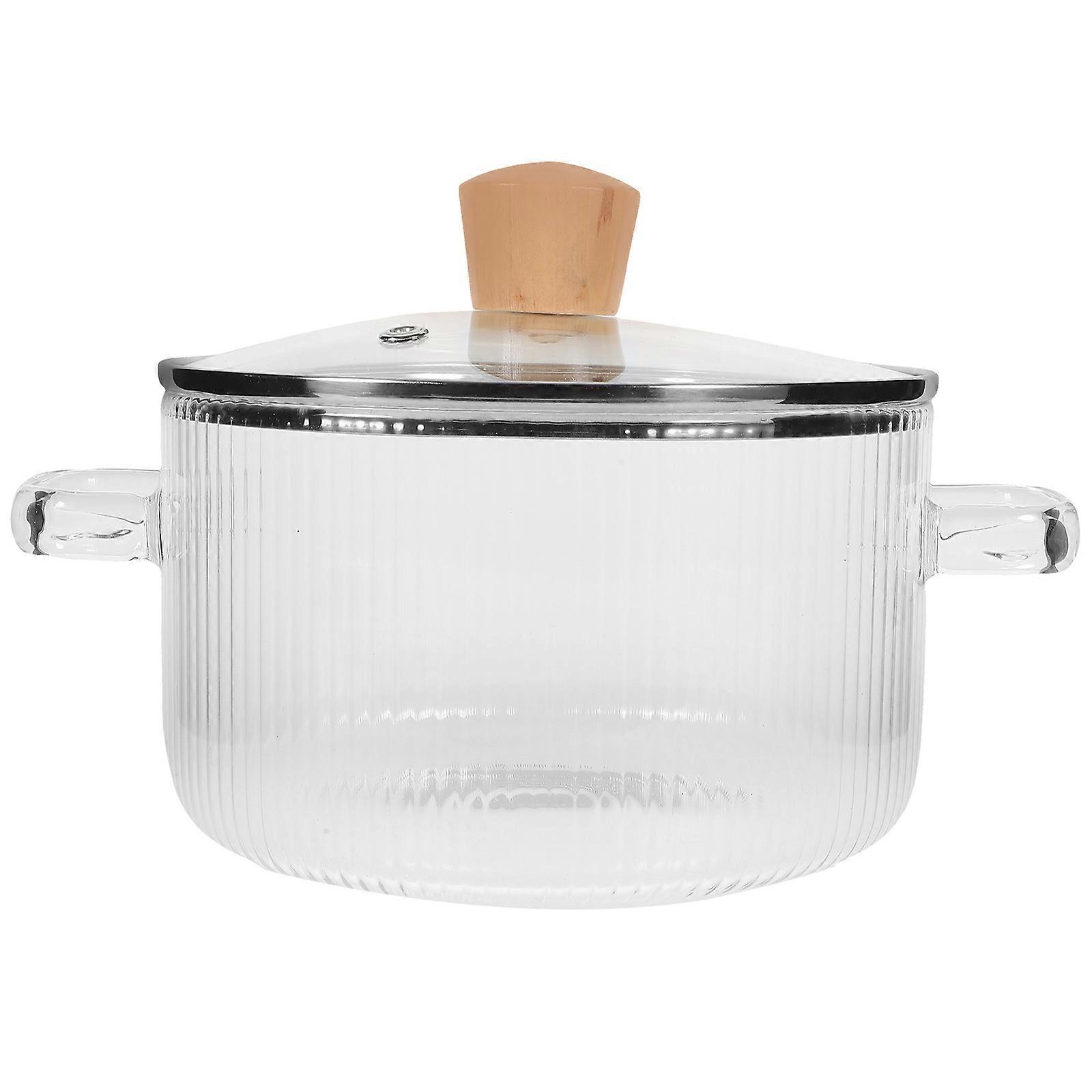 Glass Cooking Pot 1Pack For Home Cooking And Restaurant Use Assorted Color Heat Resistant Double Handle