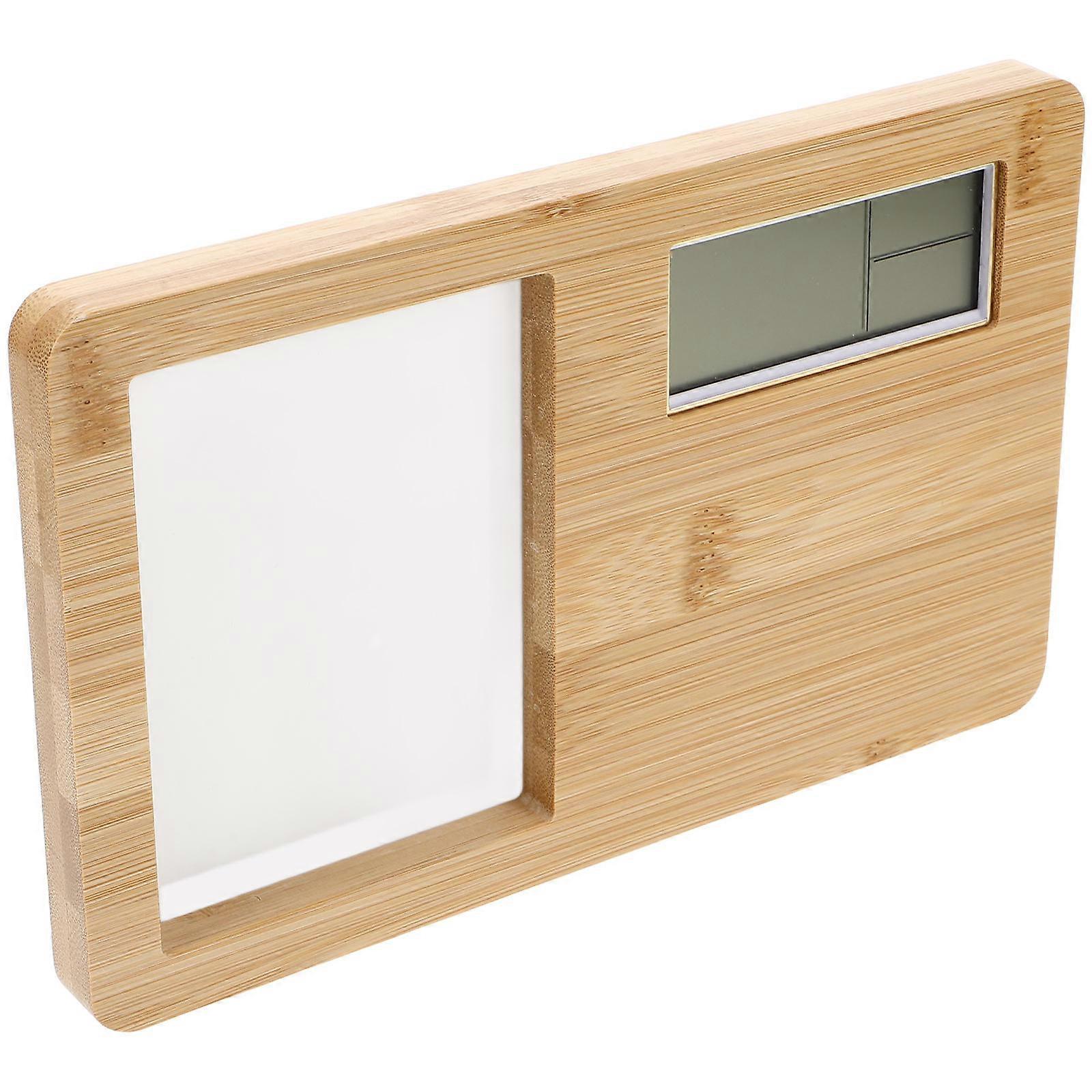 Alarm Clock for Multi-Use 4Pcs Electric Wood Clock with Picture Frame