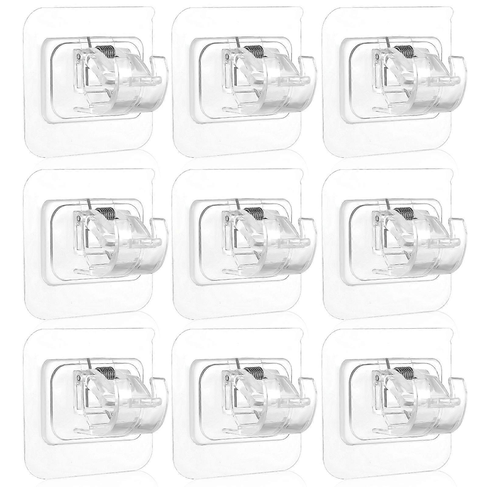 Curtain Rod Holders Self Adhesive Brackets for 20Pcs Transparent Rods