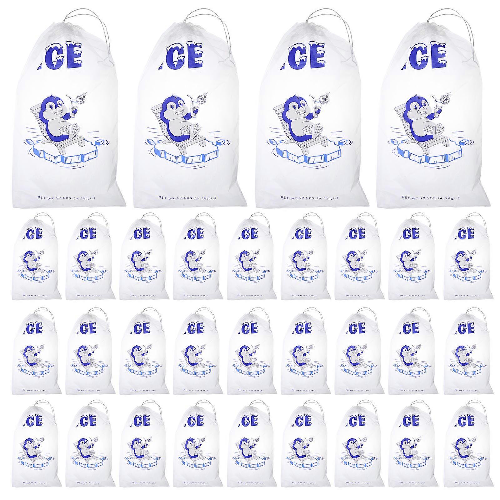 Drawstring Ice Bag Reusable Ice Cube Storage Bag 50Pcs for Kitchen Use