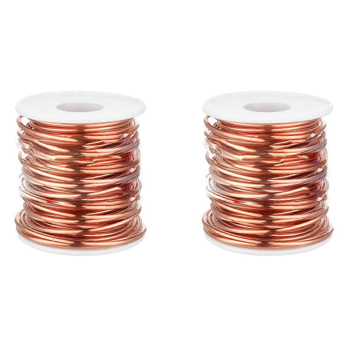 2X Soft Copper Wire for Electroculture Plants Bare Pure Copper Wire,1 Pound Spool,24 Gauge,0.020 Inc