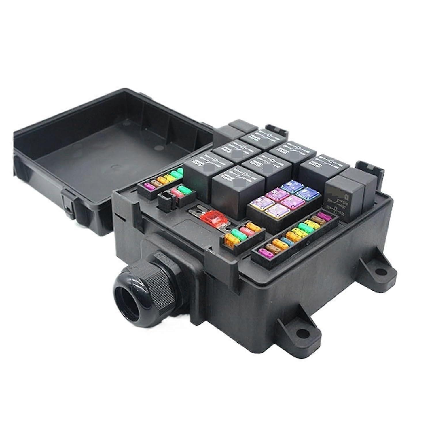 24V 5Pin Waterproof Automotive Relay Fuse Box With Blade Fuse Holder For Truck And RV MultiCircuit Wiring