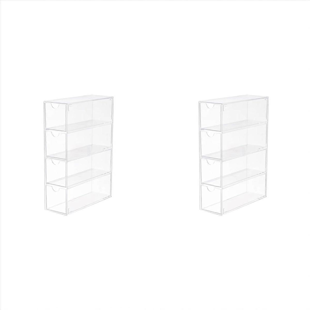 2X Glasses Storage Box 4 Layers Large Glasses Organizer Box Multifunctional Stackable Display Holder