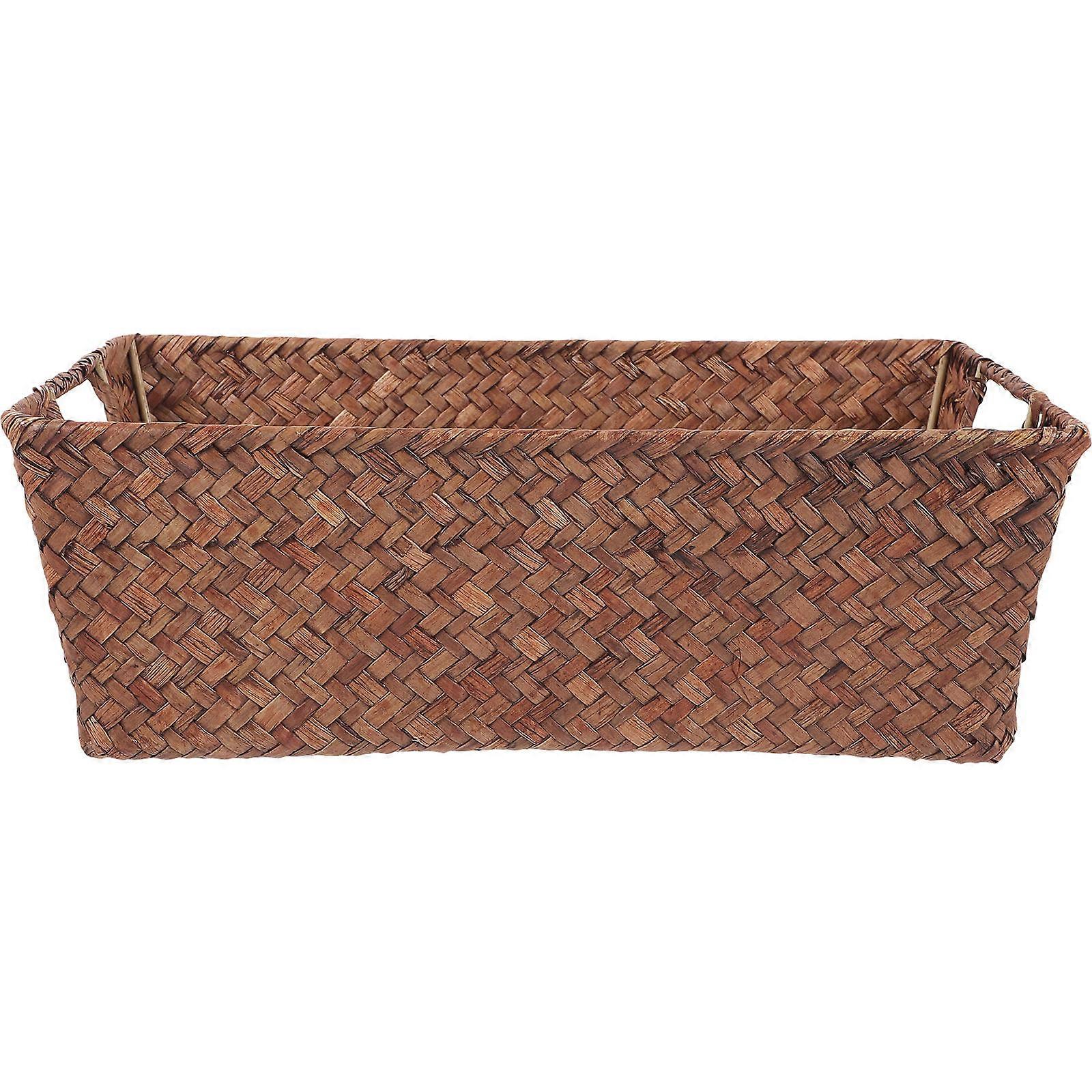 Seagrass Woven Rectangle Basket for Storage Use Hand Woven Basket