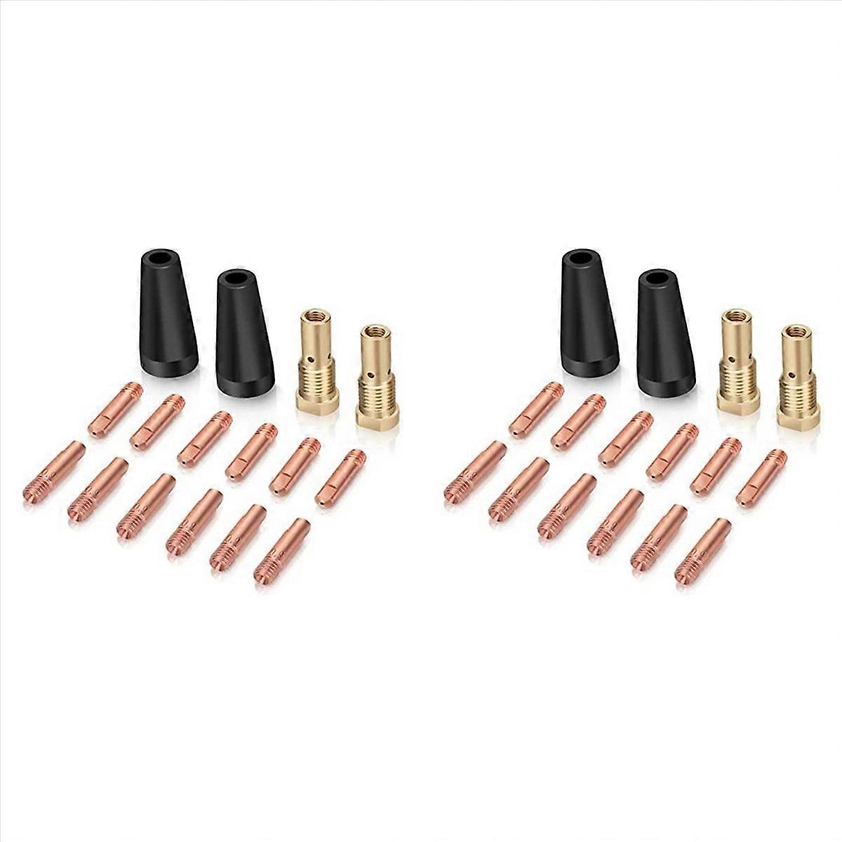 16PCS Flux Core Gasless Nozzle Tips Kit K3493-1, Contact Tips & Gas Diffusers with Century FC90/80GL