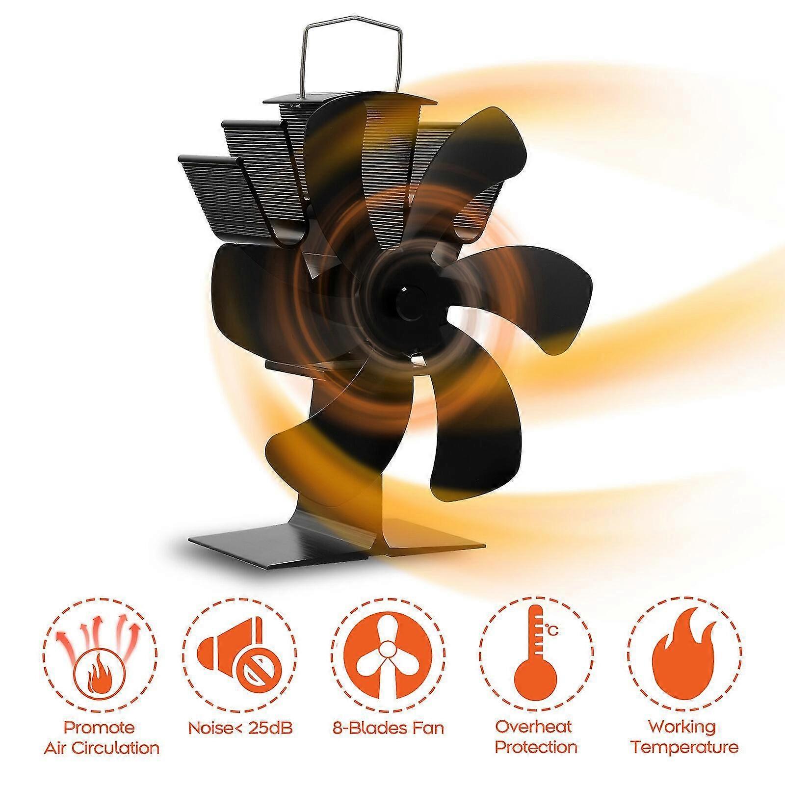 6 להבים מאוורר אוויר חם אח להב מאוורר בוער תיבת עץ 8 צבע