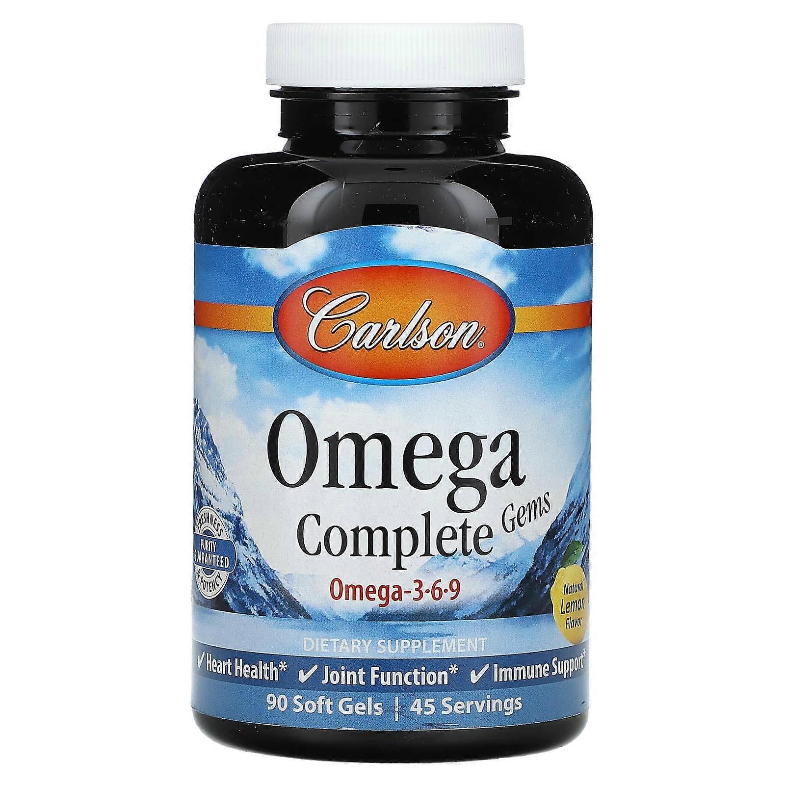 Omega Complete Gems, Omega 3-6-9, Natural Lemon, 90 Soft Gels