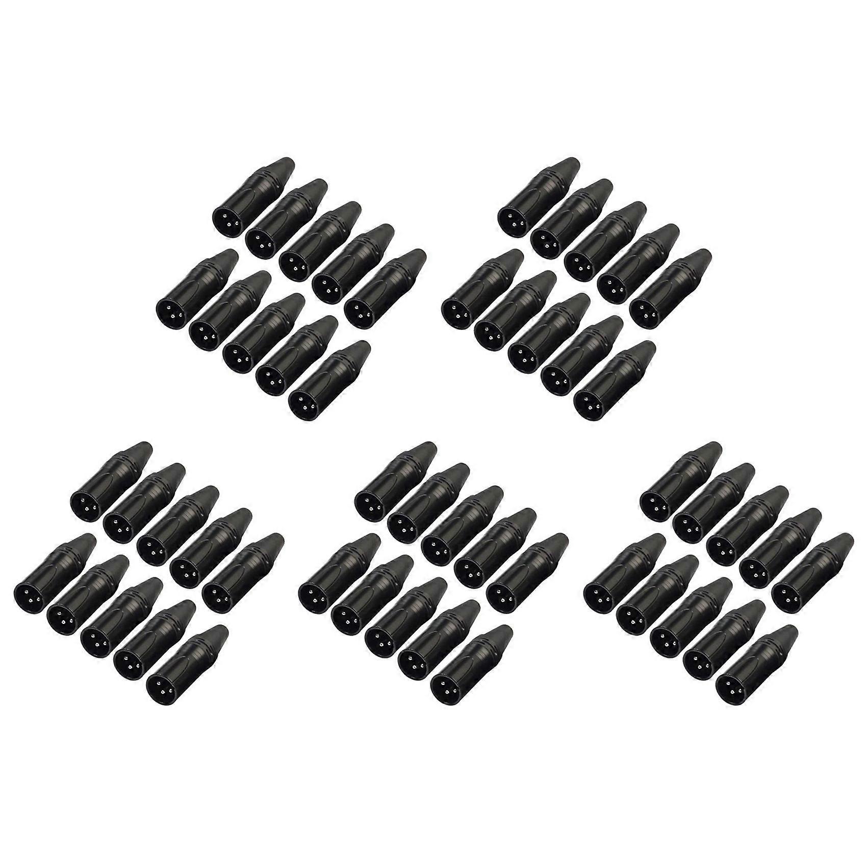 50pcs DIY 3Pin XLR Adapter Socket XLR Aviation Connector Welding Head Microphone Cable Connector(Male)
