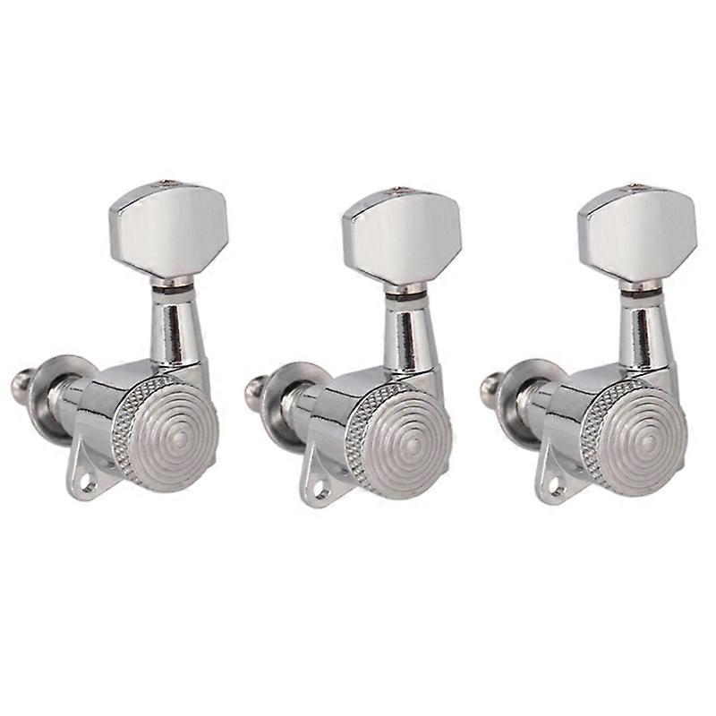 6R Chrome Locked String Tuning Pegs Key Tuners Machine Heads for Acoustic Electric Guitar Lock Schal