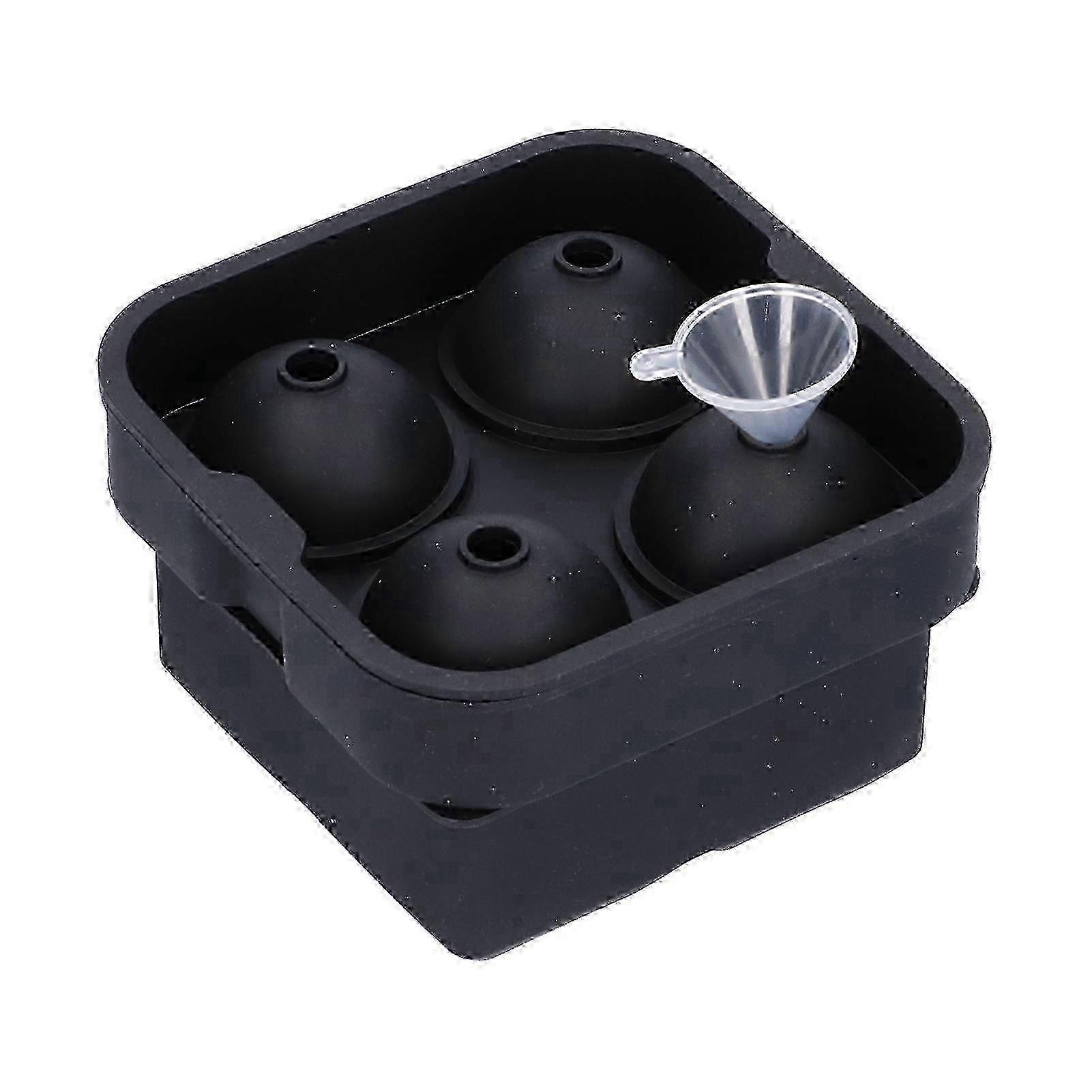 2Pcs 4Grids Reusable Elastic Silicone DIY Ice Cubes Maker Mold Tray Black Ice Mold
