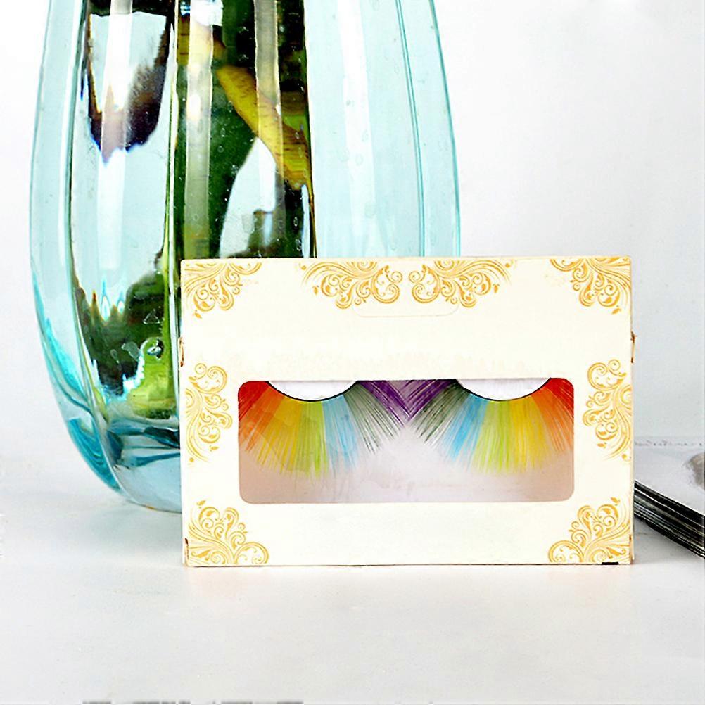 Rainbow False Eyelashes Exaggerated False Eyelashes Extension Party Stage Cosplay Accessory