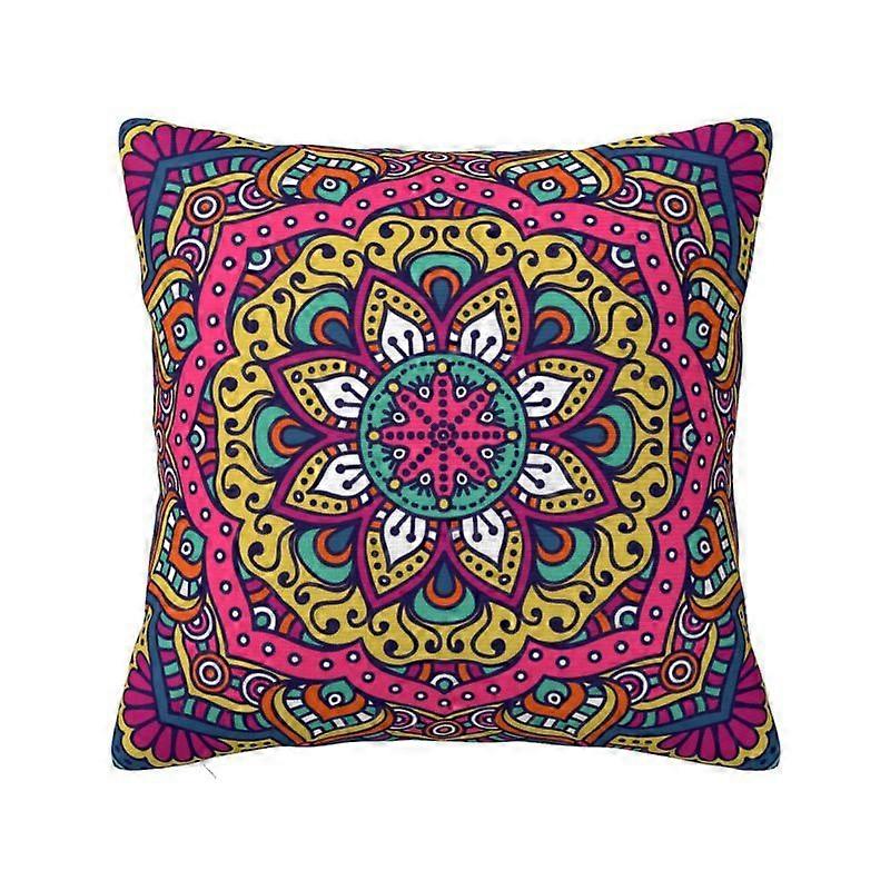 c743カスタムボヘミアエスニックマンダラフラワークッションカバー45x45cmポリエステルスロー枕カバーソファデコレーション寝具枕カバーkjs743