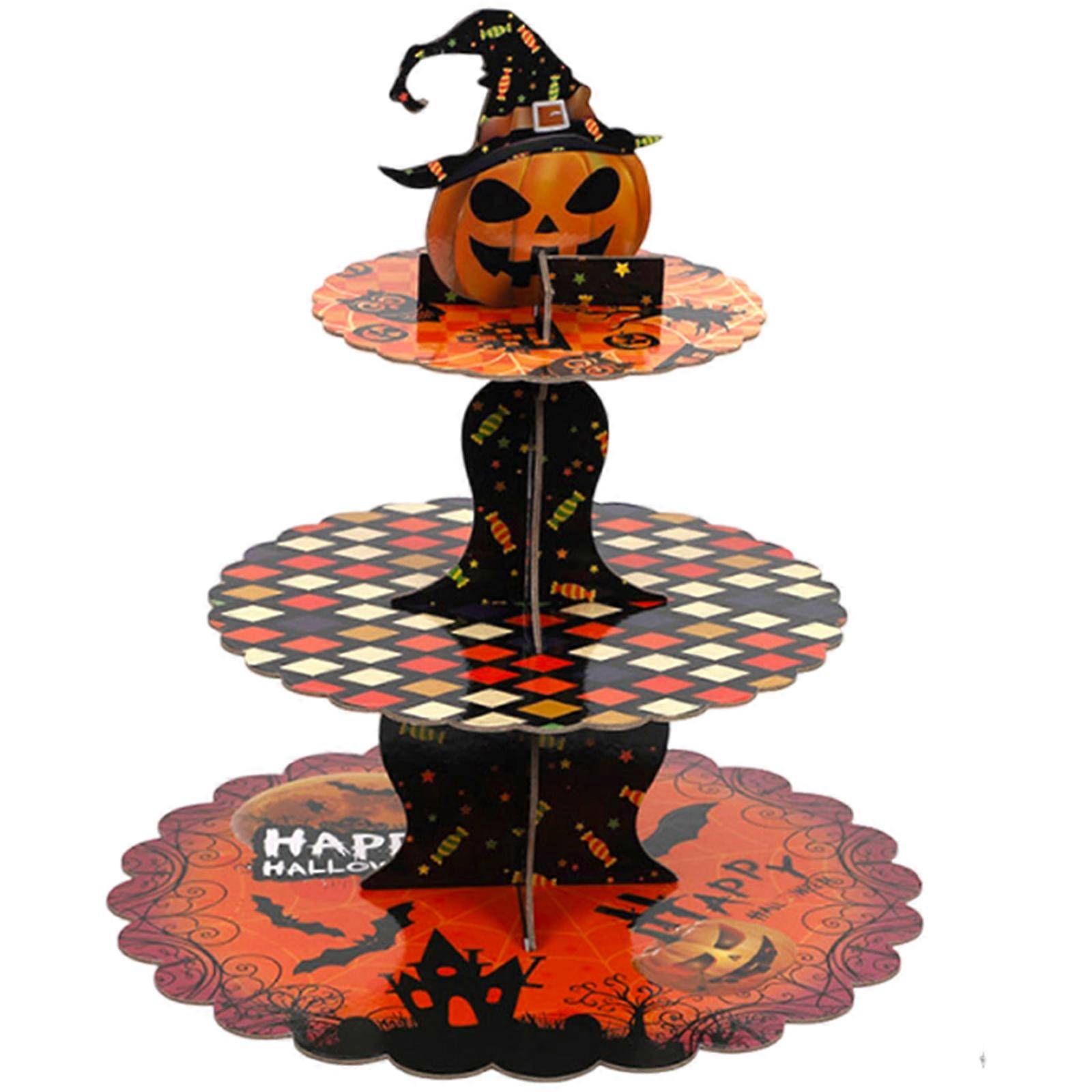 Stackable Paper Snack Tower With Eerie Graphics Ideal For Halloween Classroom Parties And Home Decors Multicolor