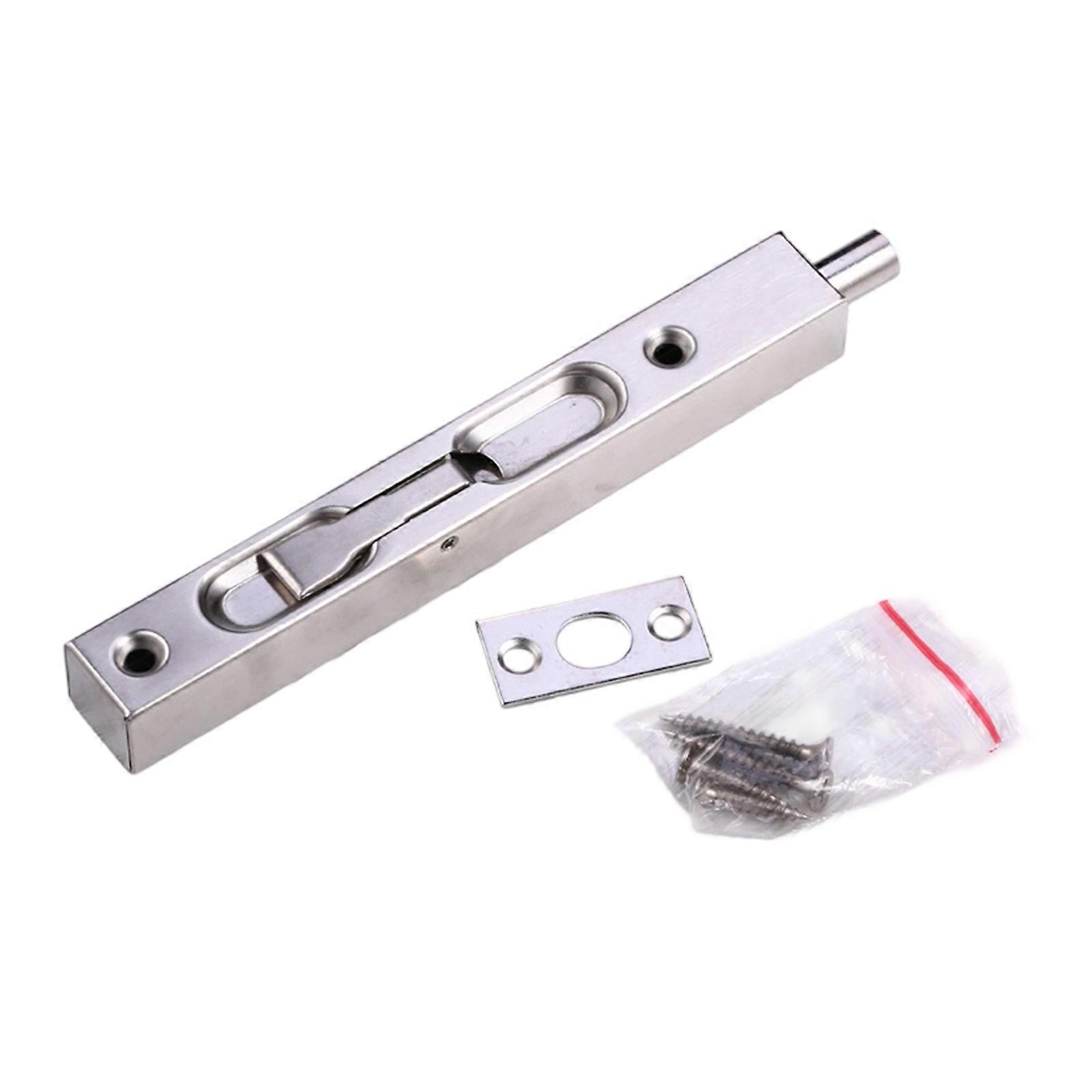 Surfaces Mount Flush Bolt Lock Reversible Security Mechanism Sliding Door Security Lock for Sliding French Storms Door  Silver